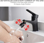 Hibbent NSF/ANSI/CAN 61 Certified Kitchen Faucet Aerator, CUPC Certification 360-degree Swivel Sprayer 2 Water Flow Sprayer Modes Faucet Extender-55/64Inch-27UNS Female Thread, Matte Black