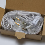 KGC LED Accessory Cord with 3 LED Night Light Bulbs, White Cord with On/Off Switch Plugs - C7 led Bulb Warm White with Spare Fuse for Holiday Decoration and Craft Village House Decoration 1 Pack