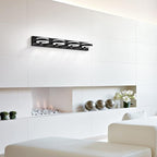 LED Bathroom Light Fixtures, 33inch Black Vanity Lights, Modern 4 Light Acrylic Wall Sconces, 350° Rotatable Wall Lighting Fixture Over Mirror