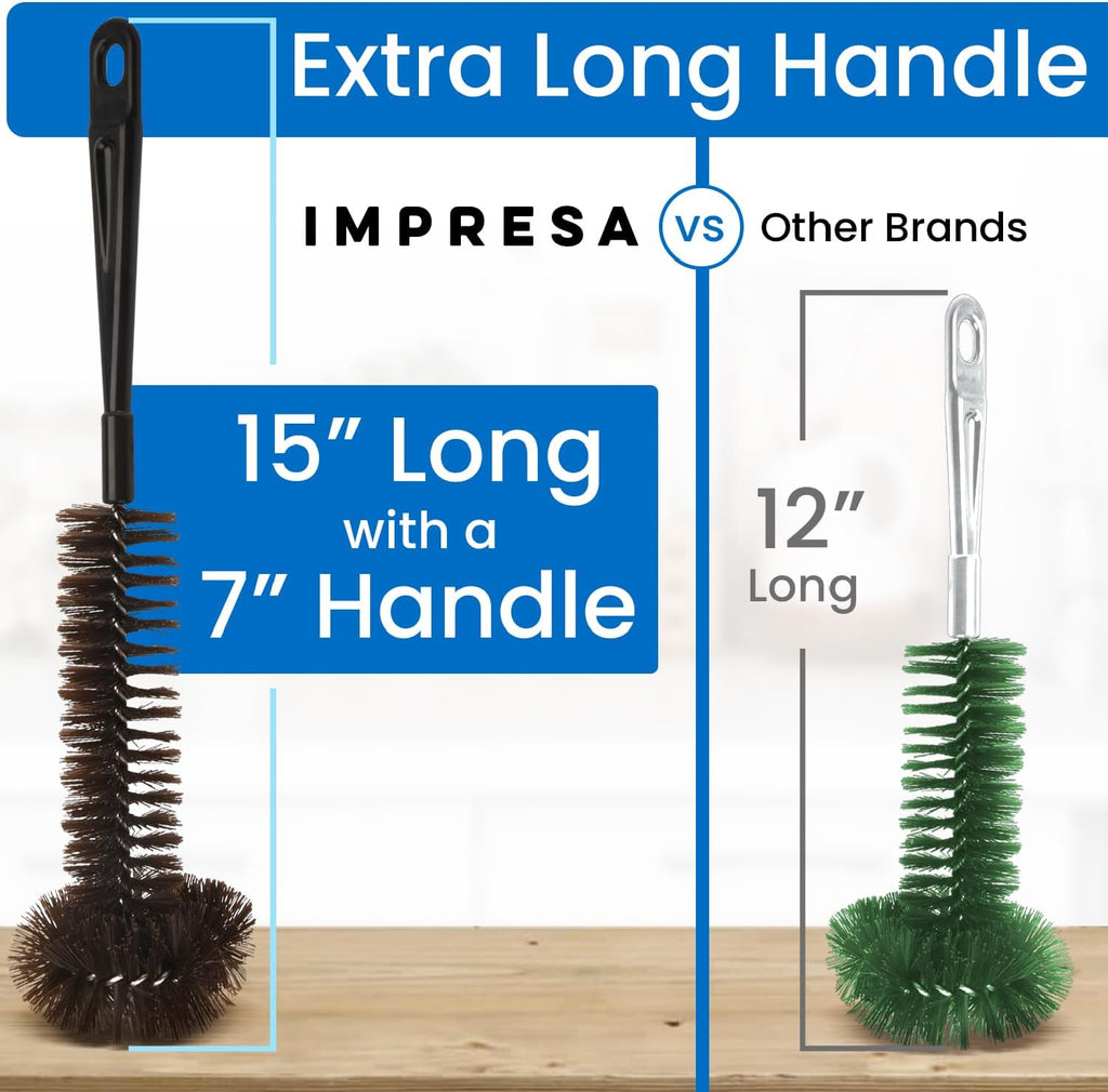 Impresa Garbage Disposal Cleaning Brush with Extra Long Handle - Eliminates Residue, Odor, and Build Up - Drain Cleaner Brush for Kitchen Sink (15 x 4 in Garbage Disposal Cleaner)