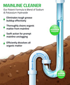 PEQUA INDUSTRIES Main Line Cleaner - Heavy-Duty Main Drain Opener for Drain Pipes, Sewer Lines and Septic Tanks, Dissolves Hairs and Organic Matter, Safe for All Septic Systems (1 Gallon (Pack of 1))