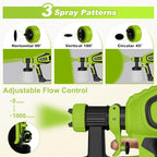 Paint Sprayer 700W, Electric HVLP Paint Spray Gun, with 4 Nozzles and 3 Patterns Cleaning & Blowing Joints Easy to Clean for Garden Chairs Fence Door Cabinets Home Interior Walls etc. VF803 Dark Green