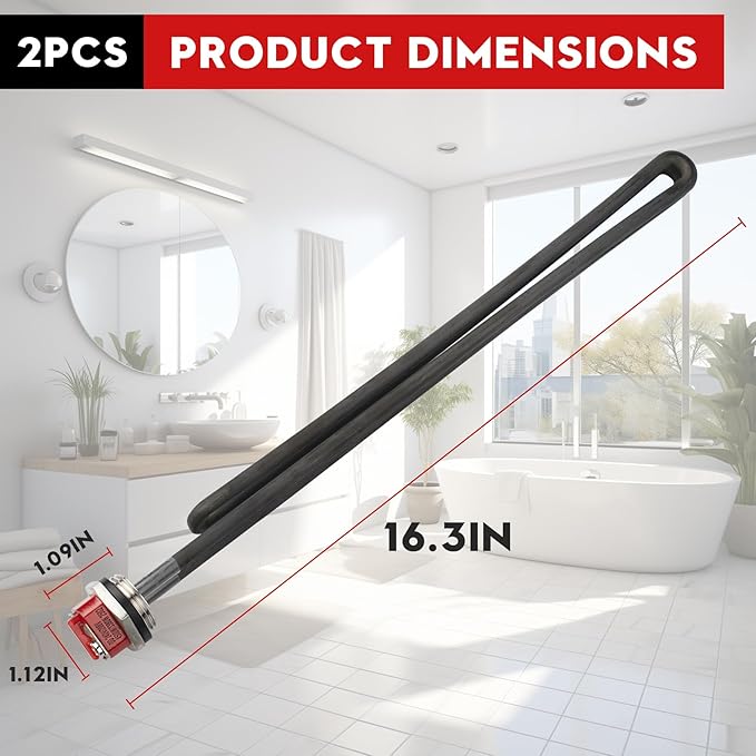 SP10869ML 240V 4500W Resistor Element fits for Rheem Water Heater Element, Replacement Part for Rheem, GE and Ruud Heaters, for Models 2NPH0613-0AO0, 2NPH0811-0BB0,3PH2912-1AB0, 3PH3003-1AA0