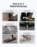 xTool MetalFab 1200w 4-in-1 Laser Welding Machine CNC Cutter Cleaner Engraver, 400mm/s Precise Cutting, 8X Faster Than TIG, 108+ presets, Cut 10mm Carbon Steel, Industrial Grade Laser Welder