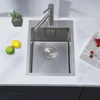 SHACO 15x20 Inch Drop In Bar Sink, Small Kitchen Sink for RV, 16 Gauge 304 Stainless Steel Topmount Handmade Wet Prep Single Bowl for Yard Office Utility Laundry with Grid & Drain