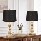 Lamp Shades Set of 2 - Drum Lampshades 11.4" x 12.9" x 9.8" Inches, Fabric Medium Replacement Lampshades for Table Lamp, Floor Lamp, Assembly Required, Spider,Linen