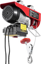 VEVOR Electric Hoist, 440 lbs 120V Electric Winch with 328 ft Wireless & 14 ft Wired Remote Control, 40 ft Single Cable Lifting Height, Single/Double Slings, Lift Hoist for Garage Warehouse Factory