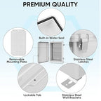 TICONN Waterproof Electrical Junction Box IP67 ABS Plastic Enclosure with Hinged Cover with Mounting Plate, Wall Brackets, Cable Glands (Off-White, 10.2"x6.3"x3.9")