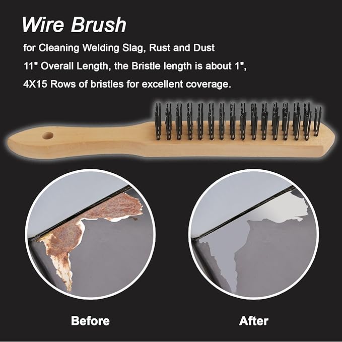 Welding Accessories,6pc,Chipping Hammer 10.5",Leather Welding Gloves 13.5",6-in-1 Welpers Pliers 8",Wire Brush 11",Welding Magnet 50LB