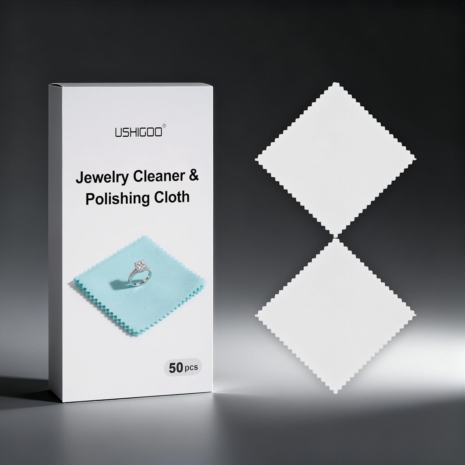 50pcs Jewelry Cleaning Cloth Polishing Cloth for Sterling Silver Gold Platinum Small Polish Cloth (3" x 3")