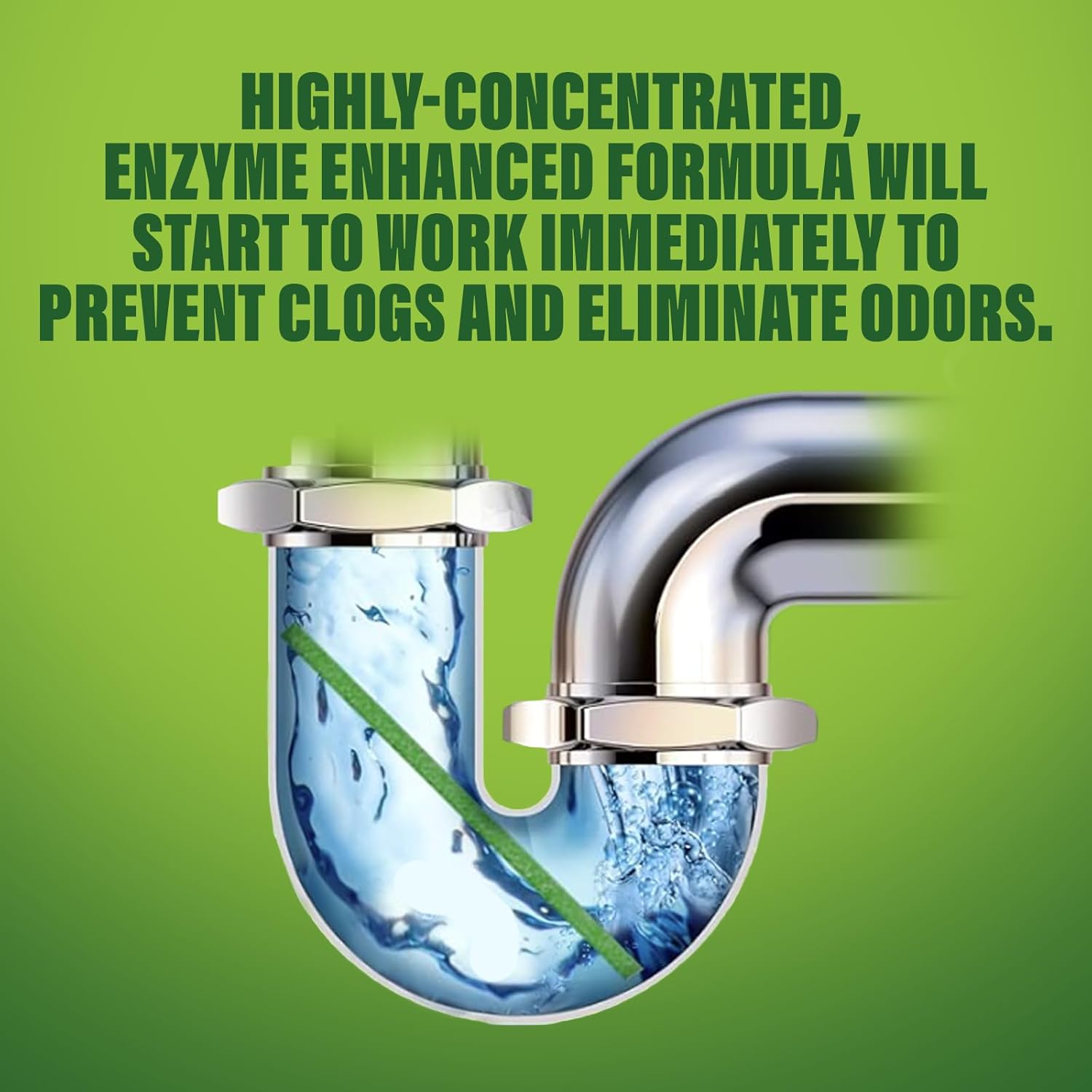 Green Gobbler Drain Cleaner and Deodorizer Sticks with Enzymes - Maintain a Clean Drain, Safe for Pipes and Septic Tanks, Use Monthly - 12 Pack