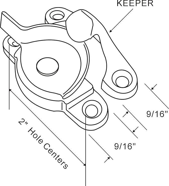 QCAA Zinc Die Cast Window Sash Lock, (2pack, Antique Brass Brushed)