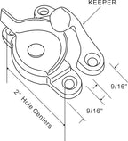 QCAA Zinc Die Cast Window Sash Lock, (4pack, Antique Brass Brushed)