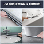 Hard Bristle Crevice Cleaning Brush - Home Cleaning Tools, Multi-Purpose Crevice Supplies for Kitchen, Bathroom, Toilet, Window, Vehicle, Faucets, Grout, Home (3, Black)