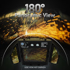 YESWELDER Auto Darkening Welding Helmet with SIDE VIEW, 180° Panoramic View, 1/1/1/1 True Color Solar Powered Welder Hood, Wide Shade 4/5-9/9-13 Welder Mask for TIG MIG ARC CUT and GRIND, LYG-Q800D