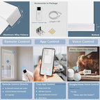 Motorized Blinds with Remote Cordless Automatic Motorized Shades Custom Blinds for Indoor Windows Smart Curtains with Alexa Google Home(Solar Grey,W54 x H72in)