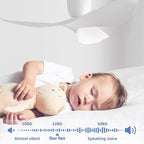 52-Inch White Ceiling Fan Without Light, Modern Low-Profile Flush Mount Fan with Remote, 6-Speed Reversible Quiet DC Motor,for Patio, Living Room, Bedroom (No Light)