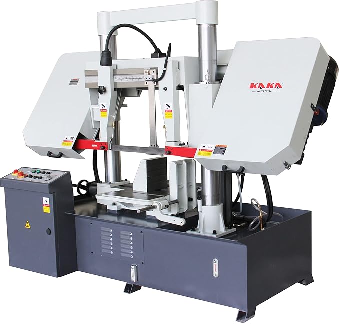 KAKA Industrial Metal Cutting Bandsaw 15.7 Inch Capacity Double Column Horizontal Band Saw Hydraulic Variable Speed Vertical Lifting TGK-16