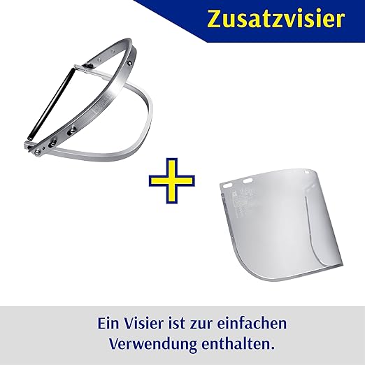 Blue Eagle Aluminum Face Shield Adapter for Cap-style Hard Hat | Visor Bracket | Silver Color | with 1 Free High Impact Replacement Visor