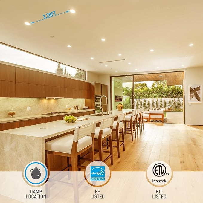 TORCHSTAR 12-Pack 4 Inch Ultra-Thin LED Recessed Lighting with J-Box, 2700K Soft White, 10W Dimmable 650lm Brightness LED Downlight, ETL & Energy Star Listed