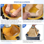 5 Pack DXVA19-4112, Vacuum Bags for DEWALT 12 to 16 Gallon Wet/Dry Vacuum, Disposable Shop Vac Bags compatible with DXVA19-4112, DXVA19-4102, Dust Collection Bag Replacement