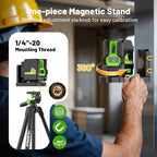 Huepar Laser Level with 60in Tripod, 1/13 High Accuracy Self Leveling Green Cross Line Lazer Leveler for Picture Hanging, Tile, Home Renovation, with Pluse Mode for Outdoor, Carry Case, Glasses