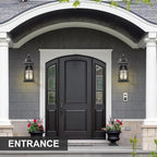 Darkaway Outdoor Light Fixtures Wall Mount, Outdoor Wall Lights Exterior Lighting Fixtures Waterproof Black Outside Wall Sconce with Seeded Glass for House Porch Hallway Garage Front Door