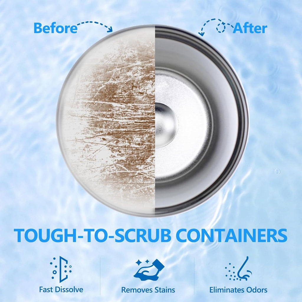 96Pack Water Bottle Cleaning Tablets, Bottle Bright Clean Stainless Steel, Thermos, Tumbler, Insulated and Reusable Water Bottles,Removes Stubborn Stains and Odors