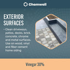 30% Vinegar 4 Gallons (4 Pack, 1 Gallon) - General Purpose All-Natural Multi-Surface Cleaner for Home, Patio & Commercial - High Performance, Powerful Concentrated Acetic Acid - Made in USA