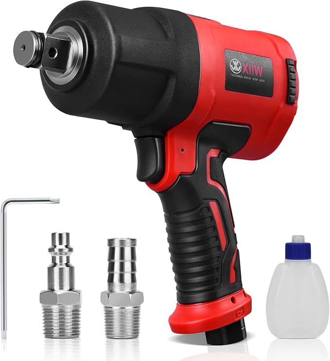 XIIW 3/4 Inch Air Impact Wrench, Max Nut-busting Torque 1950 ft-lbs, Heavy Duty 7000RPM 3/4 Air Drive Impact Gun, Twin Hammer Pneumatic Tool for Automobile Repair