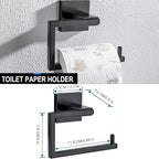 YACVCL 5 Pieces Black Bathroom Accessorie Set 23.6 Inch Towel Bar Set,SUS304Stainless Steel Bathroom Hardware Set,Wall Mounted Towel Holder Set for Bathroom