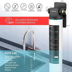 Frizzlife SW20 Under Sink Water Filter System, NSF/ANSI 53&42 Certified, 0.5 Micron Reduces 99.99% Lead, Chlorine, Bad Taste & Odor, Direct Connect Water Filter, 3 Years High Capacity, USA Tech