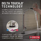 Delta Trinsic Chrome Touch Kitchen Faucet with Pull Down Sprayer, Modern Single Hole Touch On Kitchen Sink Faucet, Single Handle, Chrome 9159T-DST
