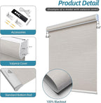 SmartWings Motorized Smart Blinds with Remote, Custom Automatic 100% Blackout Roller Shade Compatible with Alexa/Homekit/Google, Electric Smart Blinds for Indoor Windows, Essential Cream