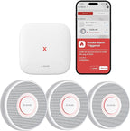 X-Sense Smart Smoke Detector with Voice Alerts and 17 Locations, Wi-Fi Smoke Alarm with SBS50 Base Station, Test from APP, Wireless Interconnected Fire Alarm, Model XS0B-MR31