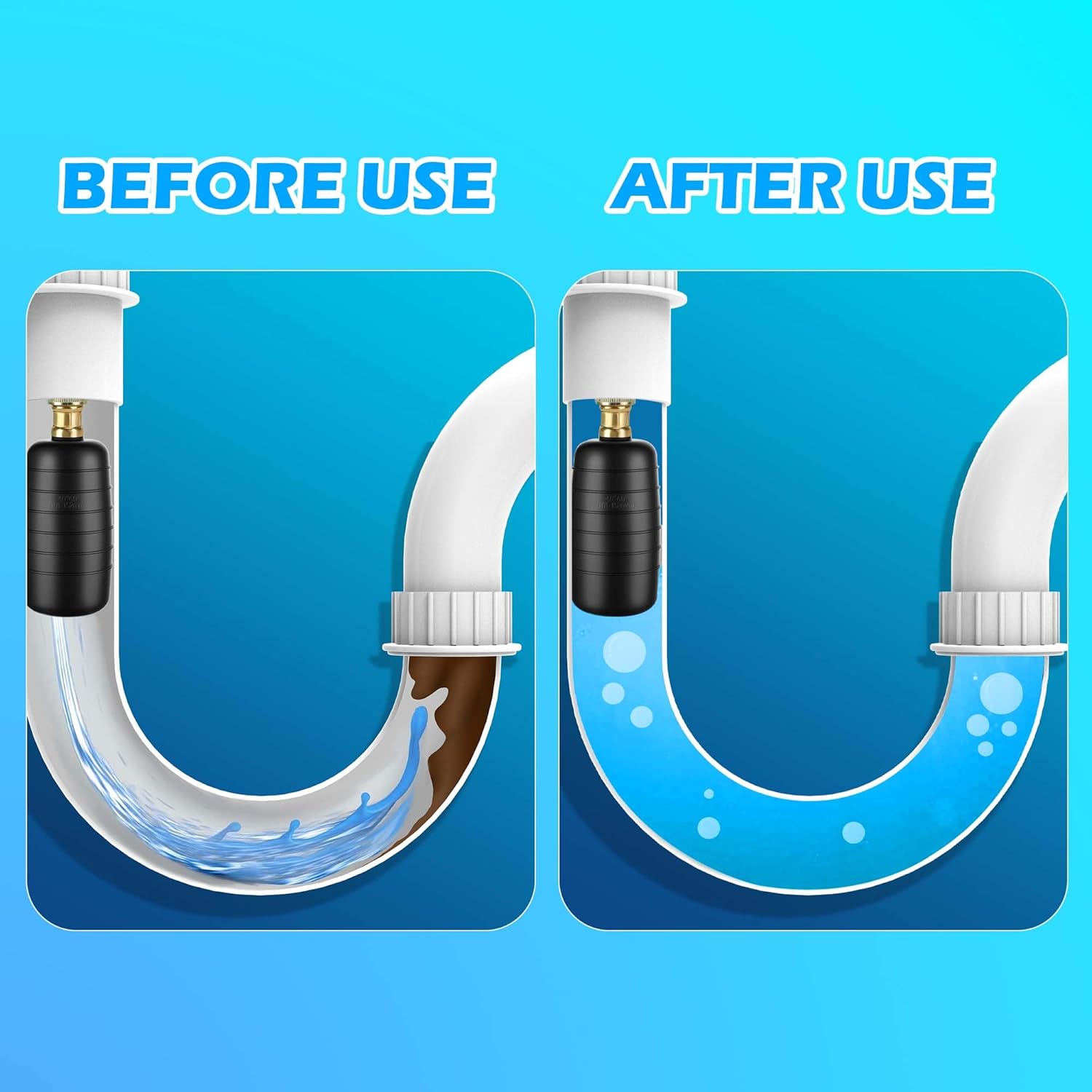 3 Pcs Drain Bladders,Rubber Bladder Drain Cleaners Fit 1" to 6" Drain Pipes,Drain Blockage Unclog Kits for Bathroom Drains Kitchen Sinks