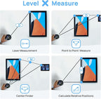 HOZO M-Cube02 Laser Level with 164ft Green Laser Measure, 360° Rotating for P2P Laser Measure & Center Finder, Wall Mount Laser Level for Picture Hanging, Renovation & DIY, Bluetooth App, Rechargeable
