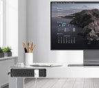 45W USB-C Fast Charging Under Desk Power Strip,12 Outlet Mountable Power Strip with 4 USB,1200J Surge Protection,10FT Flat Extension Cord Black