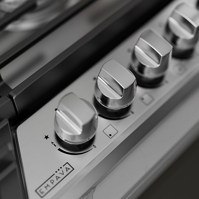 Empava 30 Inch Gas Cooktop, Stove Top LPG/NG Convertible, 5 SABAF Sealed Burners Made in Italy, Ion Ignition Technology,CSA Certified,in Stainless Steel, for Homes, kitchens