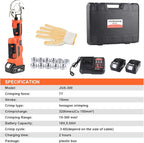 Electric Hydraulic Crimping Tool, 12 Ton 8AWG-600MCM Rechargeable Hydraulic Crimper for Cu/Al Terminal, Wire Cable Lug Crimping Tool Kit (12 dies)