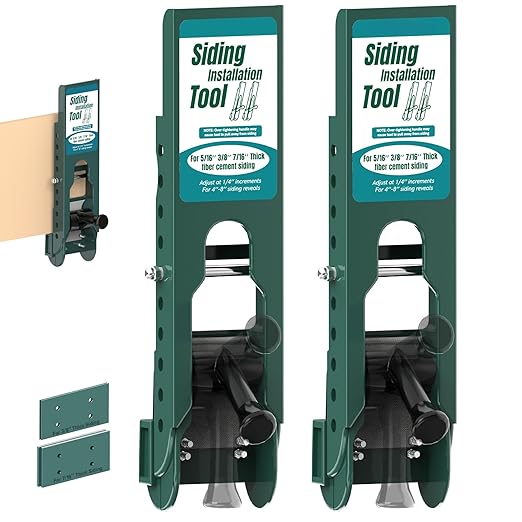 Siding Installation Tools for 5/16-Inch, 3/8-Inch, 7/16-Inch Fiber Cement Siding, Lap Mounting Gauge with Adjustable Reveals, Polycarbonate Body, 2 Packs