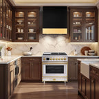 Akicon 36"Professional Custom Style Gas Range with 5.2 Cu. Ft. Oven, 6 Burners, Convection Fan, Cast Iron Grates, Clock and Timer