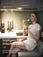 Under Cabinet Lights, Wireless Motion Sensor Light Indoor,10in LED Warm Lighting Rechargeable Battery Operated,4 Modes Night Light, Stick-On Magnetic Closet Lights for Kitchen, Hallway(2 Pack)