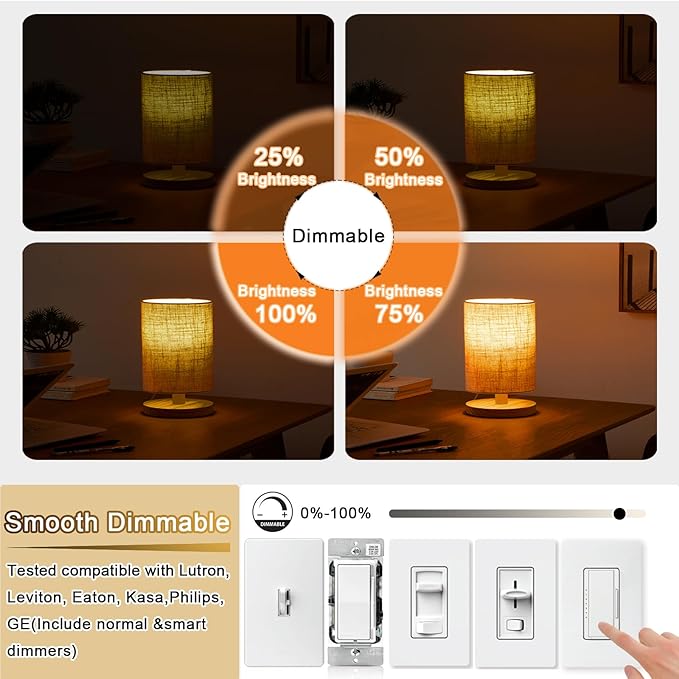 5 Inch E26 Led Bulb Equal 80 Watt, 2200K Amber White Vintage Edison Bulb 6W Dimmable, 800LM T10 T9 Glass Tubular Light Bulbs AC 120V for Chandelier Pipe Pendant Wall Light - UL Cert 6Pack