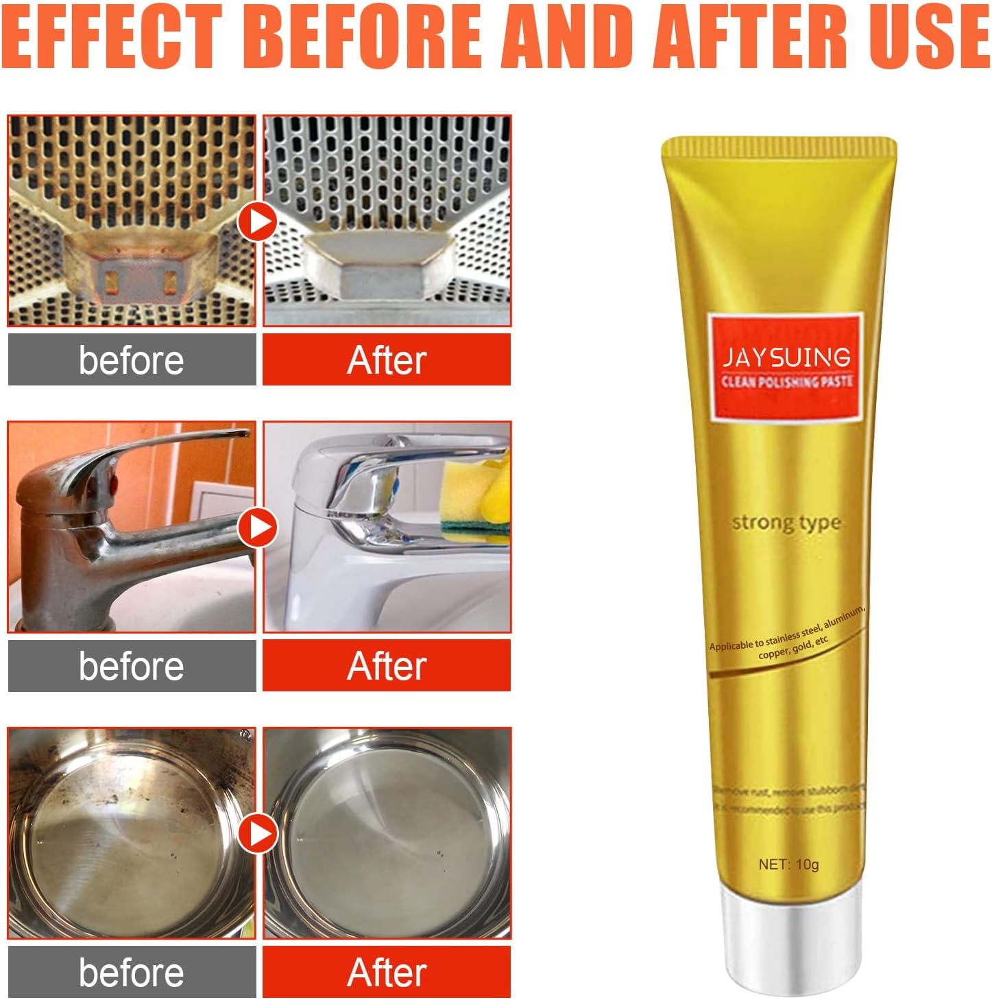Instashine Metal Polish Cream, Ultimate Metal Polish Cream, Fixini All Metal Polish Cream, Instashine Metal Polish, Ultimate Metal Polishing Cream for Stainless Steel/Aluminum/Brass/Copper (2Pcs)