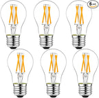 LiteHistory Dimmable E26 led Bulb 6W Equal 60 watt Vintage LED Edison Bulb AC120V 2700K A15 LED Bulb for Ceiling Fan Light Bulbs,Appliance Bulb and Refrigerator Light Bulb 600LM Clear Medium 6Pack