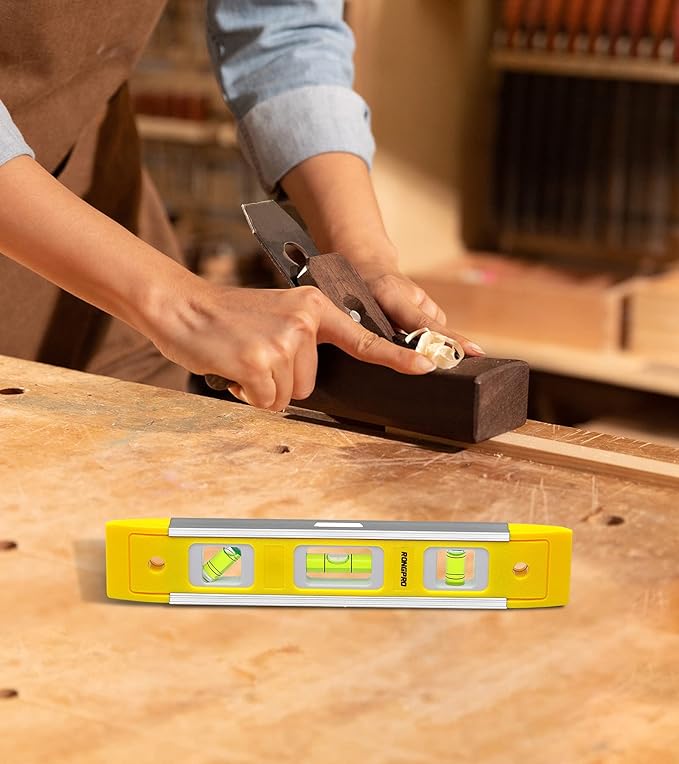 9 Inch Torpedo Level, Magnetic Box Level with 45°/90°/180° Bubbles, Shock Resistant Bubble Level Tool for Measuring - 2 PCS