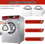 10 Pack Spin Mop Replacement Heads, 100% Microfiber Spin Mop Refill for Easy Wring, 360 Degree Spinning Mop Head Replacement Compatible with Triangle Spin Mop for Easy House Cleaning Floor Mopping