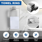 Cilee 10-Pieces Bathroom Hardware Set - Brushed Nickel Bathroom Accessories, 24 Inch Towel Bar, Square Towel Ring, Toilet Paper Holder, Towel Hook, Wall-Mounted Stainless Steel Towel Bar Rack Set