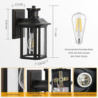 Motion Sensor Outdoor Lights, 3 Adjustable Lighting Modes Porch Lights, Dusk to Dawn Exterior Light Fixtures Wall Mount, Anti-Rust & Waterproof Outside Wall Lantern Sconce for House, Bulb Included